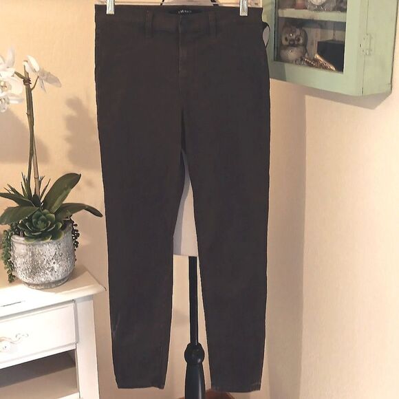 J Brand Mid Rise Super Skinny Jeans In Dark Olive Green - Picture 2 of 15